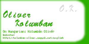oliver kolumban business card